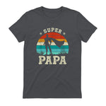 Fête des Pères Meilleur Père Humour Retro Super Papa Parfait in Charcoal - back view