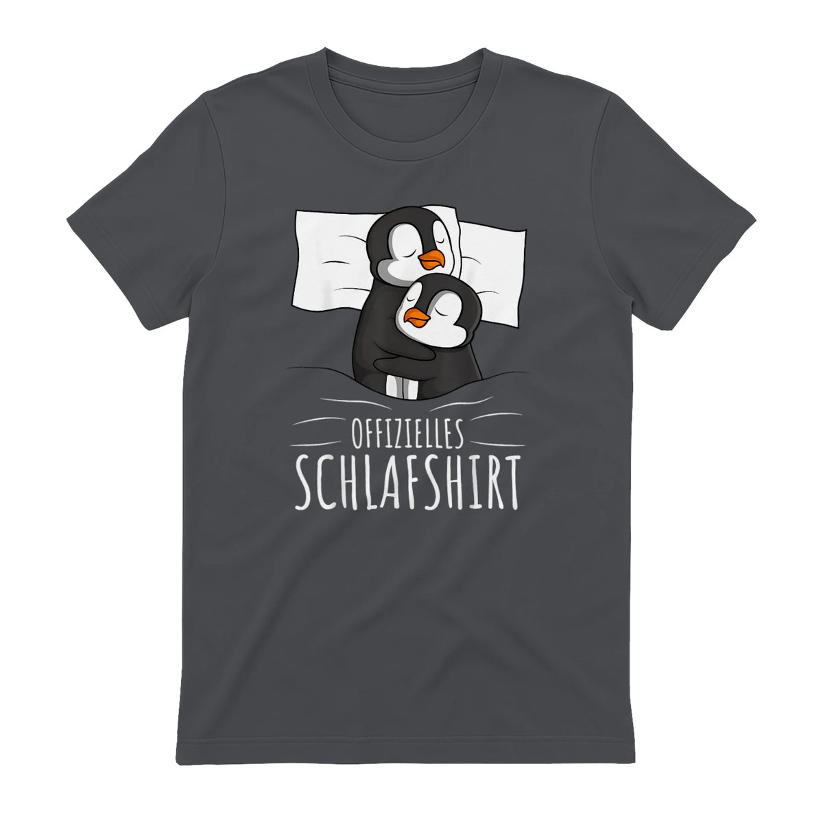 Offizielles Schlafshirt Pinguin Schlafanzug Penguin Kurzarm in Charcoal - back view