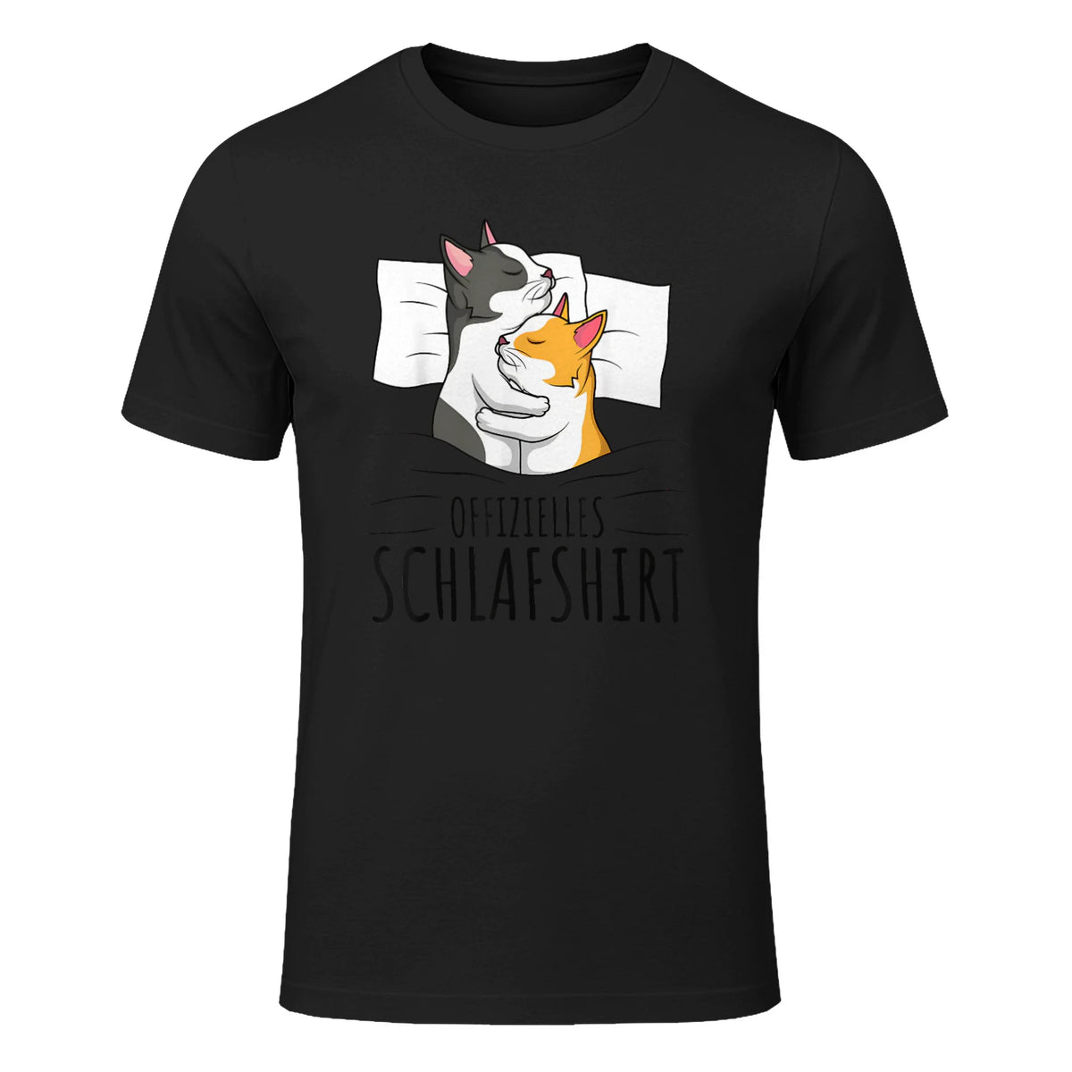 Offizielles Schlafshirt Katze Kater Katzen in Black - front view