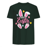 Happy Easter Bunny Women Girls Rabbit Easter Egg Hunt Funny in Forest Green - back view