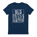 Old Lives Matter Funny Birthday Party Gag Gift for Dad in Navy - back view
