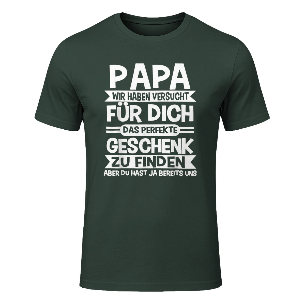 Papa und Vater Motiv, Lustiger Spruch, Herren Vatertag Halbarm in Forest Green - front view