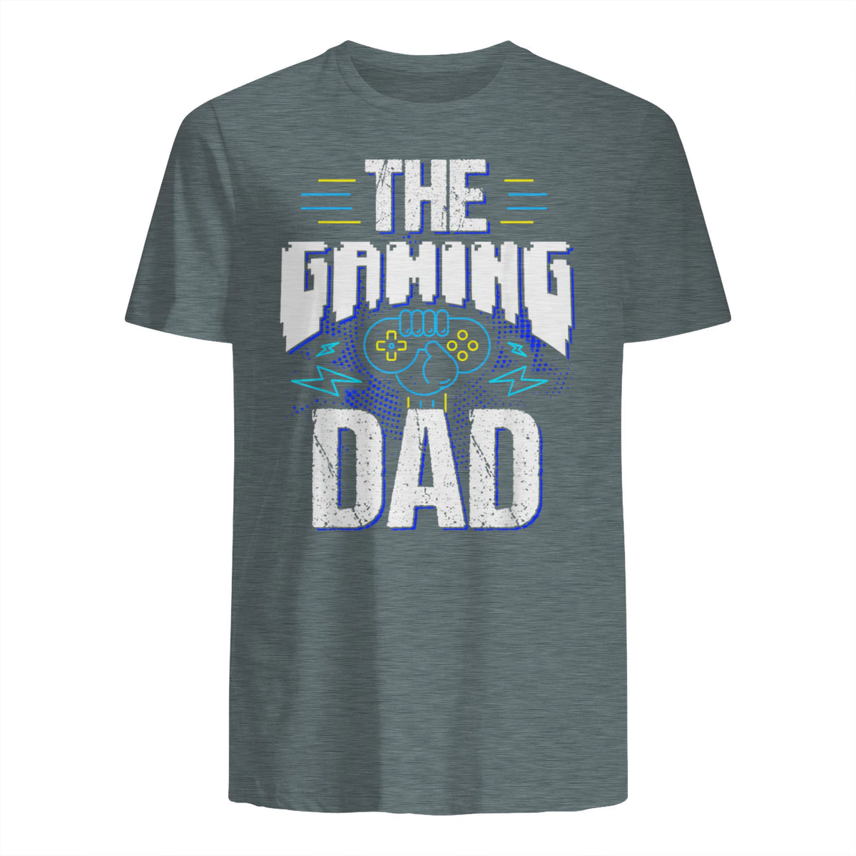 Gamer Zocker Games Pc - Best Gaming Dad Ever T-Shirt in Dark Heather - back view
