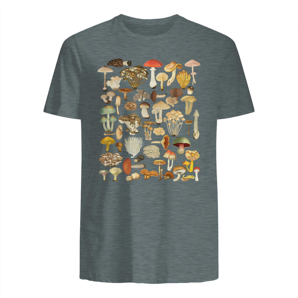 Mushroom Shirt Mycology Fungi Foraging Mushroom Whisperer in Dark Heather - back view