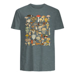 Mushroom Shirt Mycology Fungi Foraging Mushroom Whisperer in Dark Heather - back view