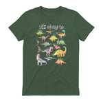 Autism Awareness It's Okay to Be Different Funny Dinosaur in Military Green - back view