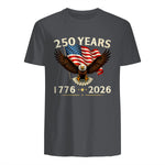 Patriotic Eagle Independence Anniversary T-Shirt in Charcoal - back view