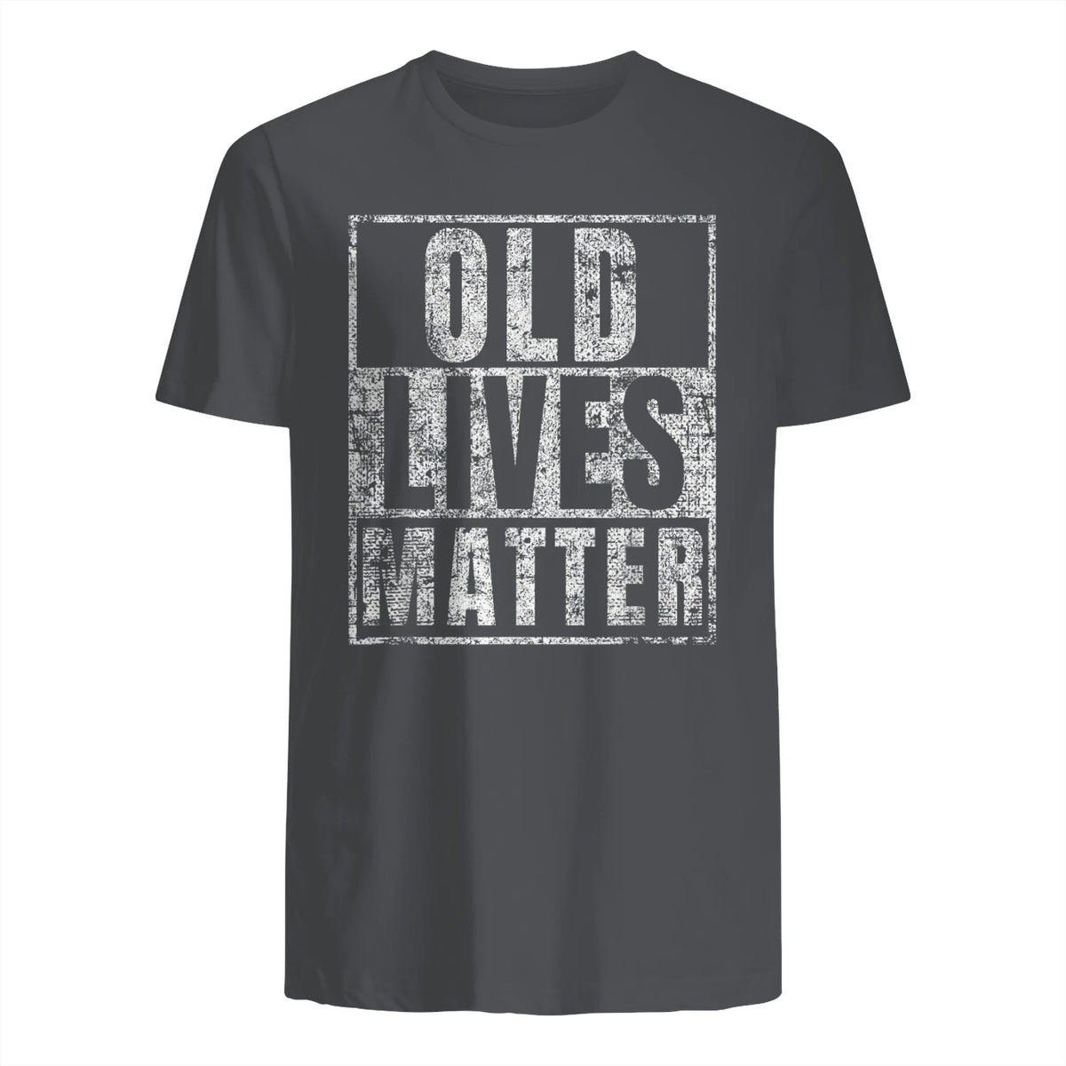 Old Lives Matter Funny Birthday Party Gag Gift for Dad in Charcoal - back view