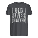Old Lives Matter Funny Birthday Party Gag Gift for Dad in Charcoal - back view