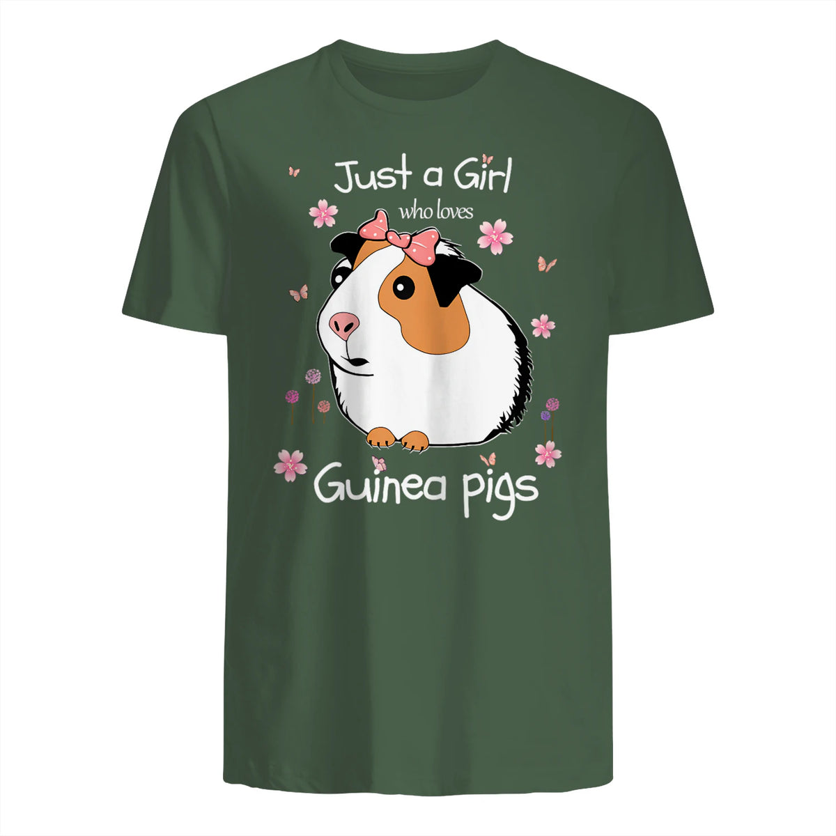 Just a Girl Who Loves Guinea Pigs - Cute Pets Lover Gift in Military Green - back view