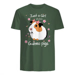 Just a Girl Who Loves Guinea Pigs - Cute Pets Lover Gift in Military Green - back view