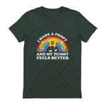 I Made A Poopy Funny Inappropriate Vacation Swap Adult T-Shirt in Forest Green - back view