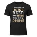 Drôle fête des pères amoureux des chiens Chihuahua Papa Shirt in Black - front view