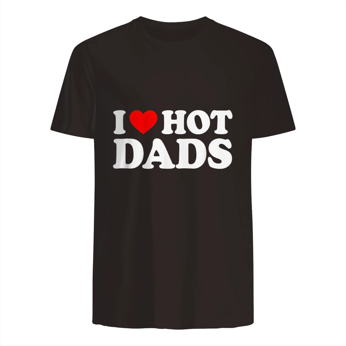 I Love I Heart Hot Dads Shirt in Dark Chocolate - back view