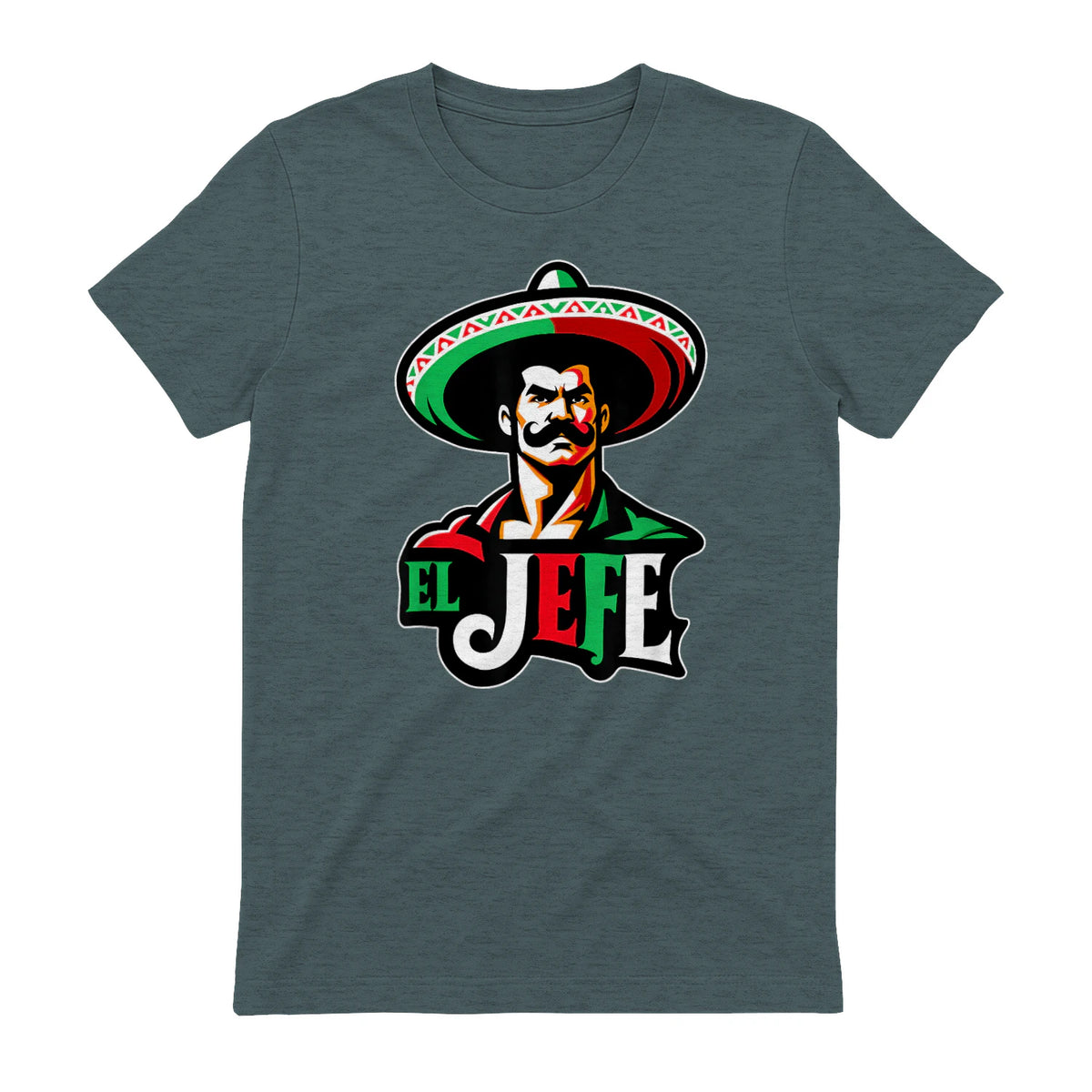 El Jefe Le Patron En Espagnol Drôle Phrase Mexicaine in Dark Heather - back view