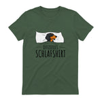 Offizielles Schlafshirt Schlafanzug Dackel Hund Geschenkidee in Military Green - back view