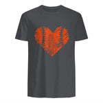 US State San Francisco Baseball Vintage Heart T-Shirt in Charcoal - back view
