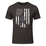 American Flag Baseball Shirt Cool Distressed Jersey Gift Tee T-Shirt in Dark Chocolate - front view