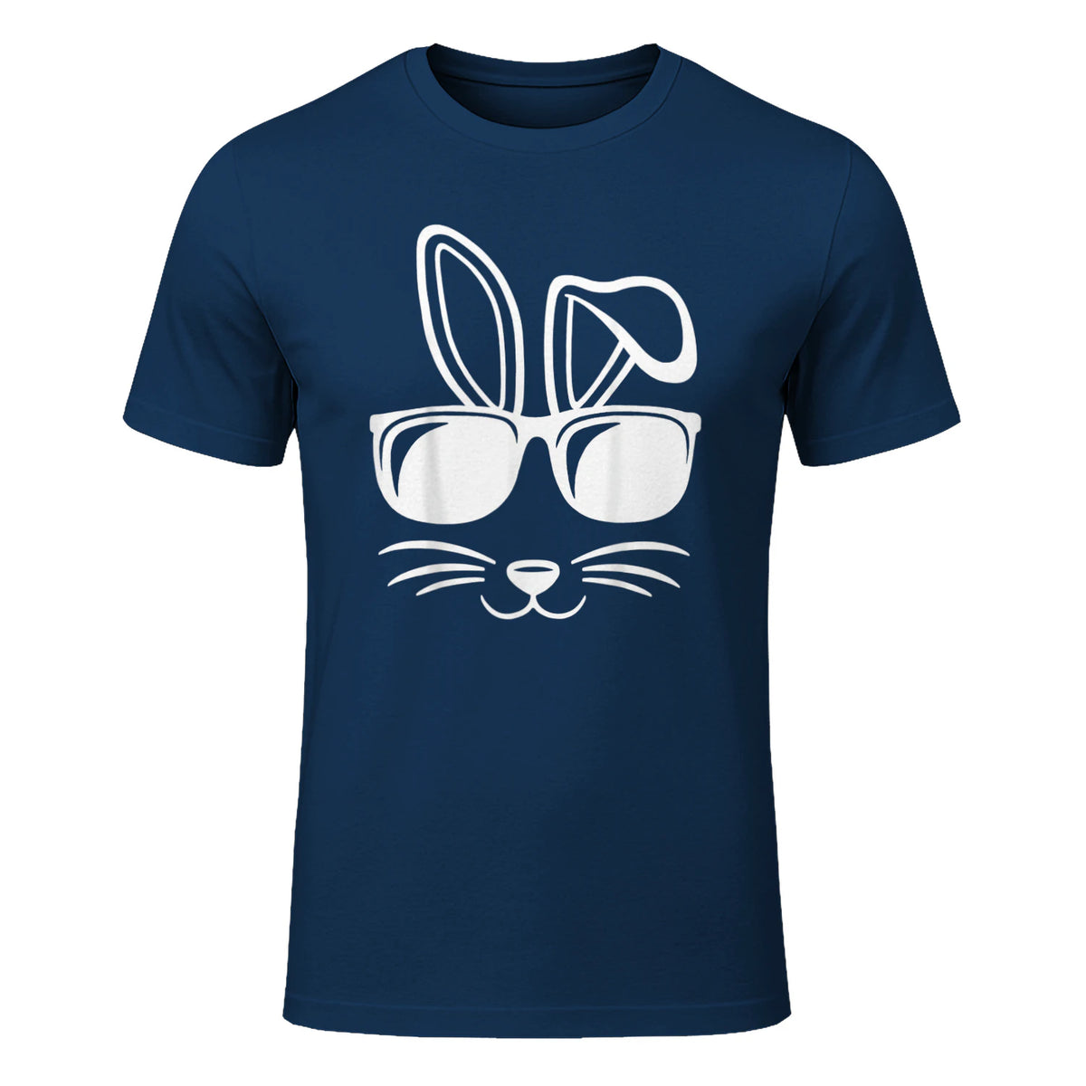 Bunny Face With Sunglasses Men Boys Kids Easter Day in Navy - front view
