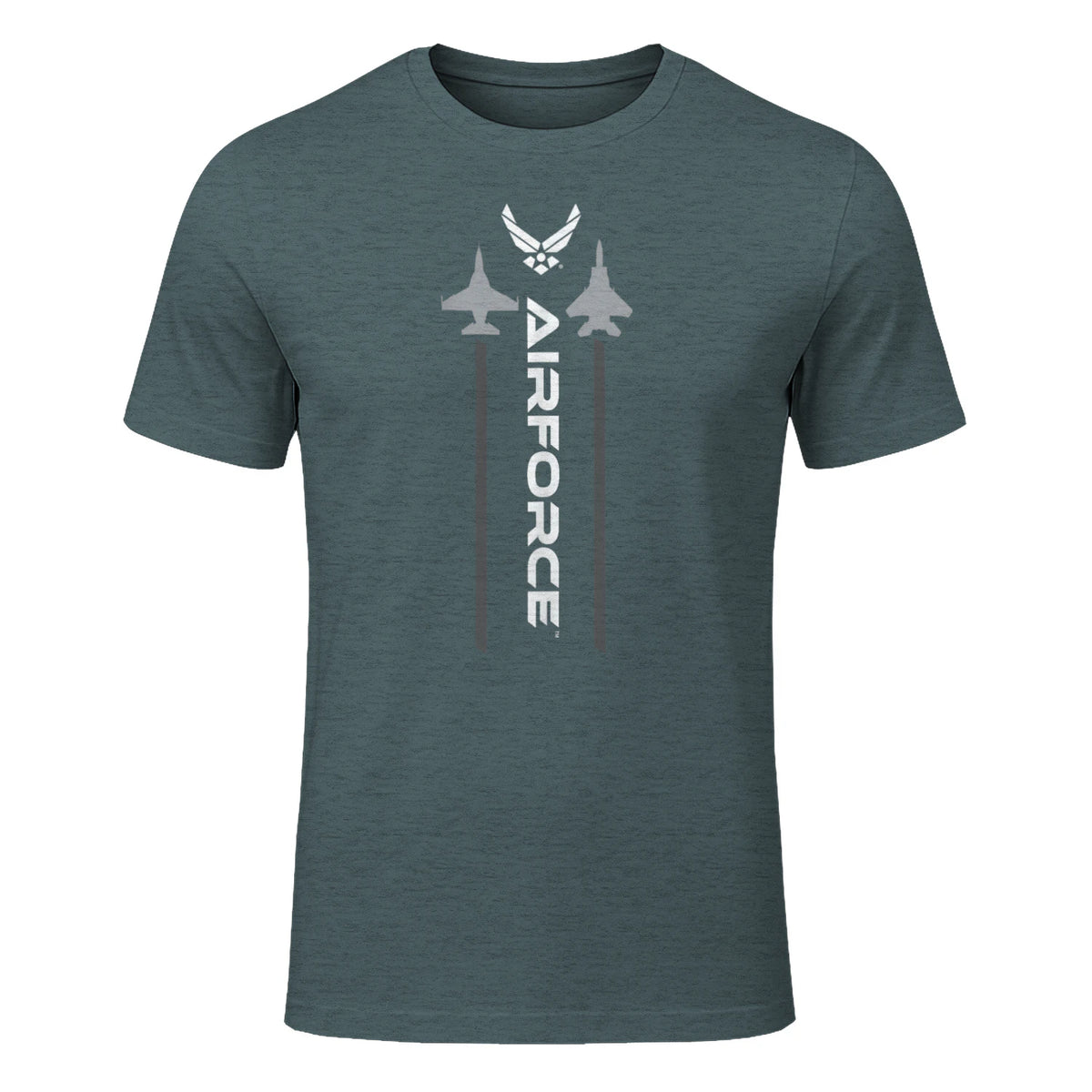 US Air Force with Logo T-Shirt in Dark Heather - front view
