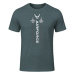 US Air Force with Logo T-Shirt in Dark Heather - front view