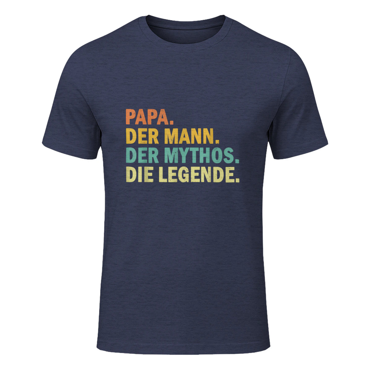 Geschenke für Väter Papa Der Mann Der Mythos Die Legende Classic Fit Novelty Short-sleeve Schwarz S Vate in Heather Navy - front view