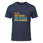 Geschenke für Väter Papa Der Mann Der Mythos Die Legende Classic Fit Novelty Short-sleeve Schwarz S Vate in Heather Navy - front view