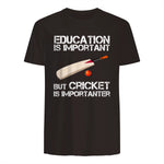 Education Is Important But Cricket Is Importanter T-Shirt T-Shirt in Dark Chocolate - back view