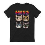Funny Cat Hiss Rock and Roll For Cat Lover, Cat Dad, Cat mom T-Shirt in Black - back view