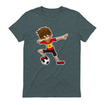 Dabbing Football Garçon Espagne Jersey, Espagnol Enfants Dab in Dark Heather - back view