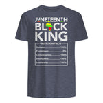 Juneteenth Black King Nutritional Facts Melanin Men Father in Heather Navy - back view