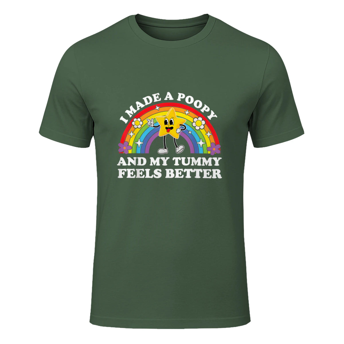 I Made A Poopy Funny Inappropriate Vacation Swap Adult T-Shirt in Military Green - front view