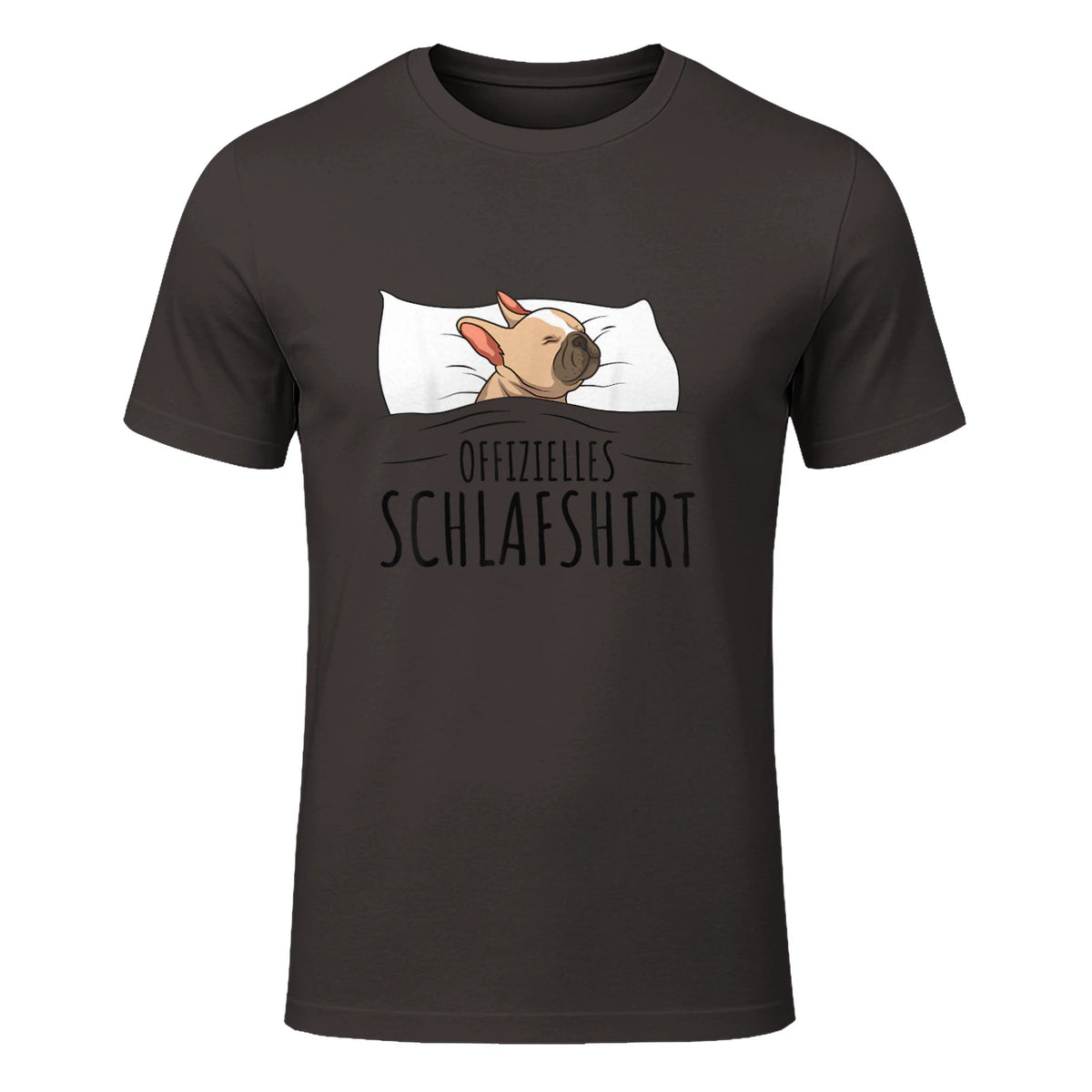 Süße Französische Bulldoggen Geschenke Offizielles Schlafshirt Schlafanzug Französische Bulldogge , Weiß, S, Kurz in Dark Chocolate - front view