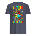 Puzzle Autism Awareness Autistic Support in Heather Navy - back view
