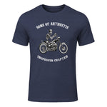 Sprüchewerkstatt Sons mit Arthritis Ibuprofen Chapter Motorradfahrer für Herren, Schwarz, in Heather Navy - front view