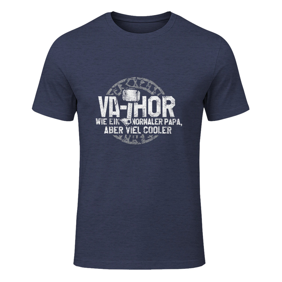 Vathor Vater Thor Cool Hammer Papa Fathor in Heather Navy - front view