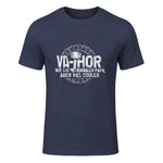 Vathor Vater Thor Cool Hammer Papa Fathor in Heather Navy - front view