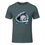 Baseball Drip Ice Cream Sprinkles Baseball Glove T-Shirt in Dark Heather - front view