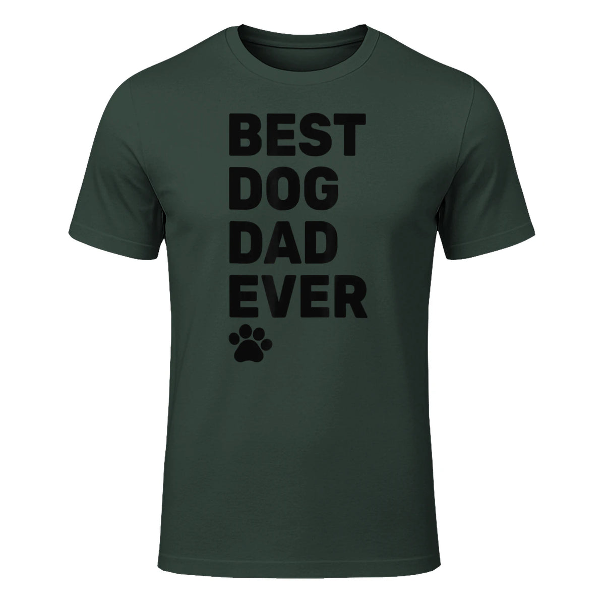 Best Dog Dad Ever – Vintage Dog Daddy – Retro Doggy Father in Forest Green - front view