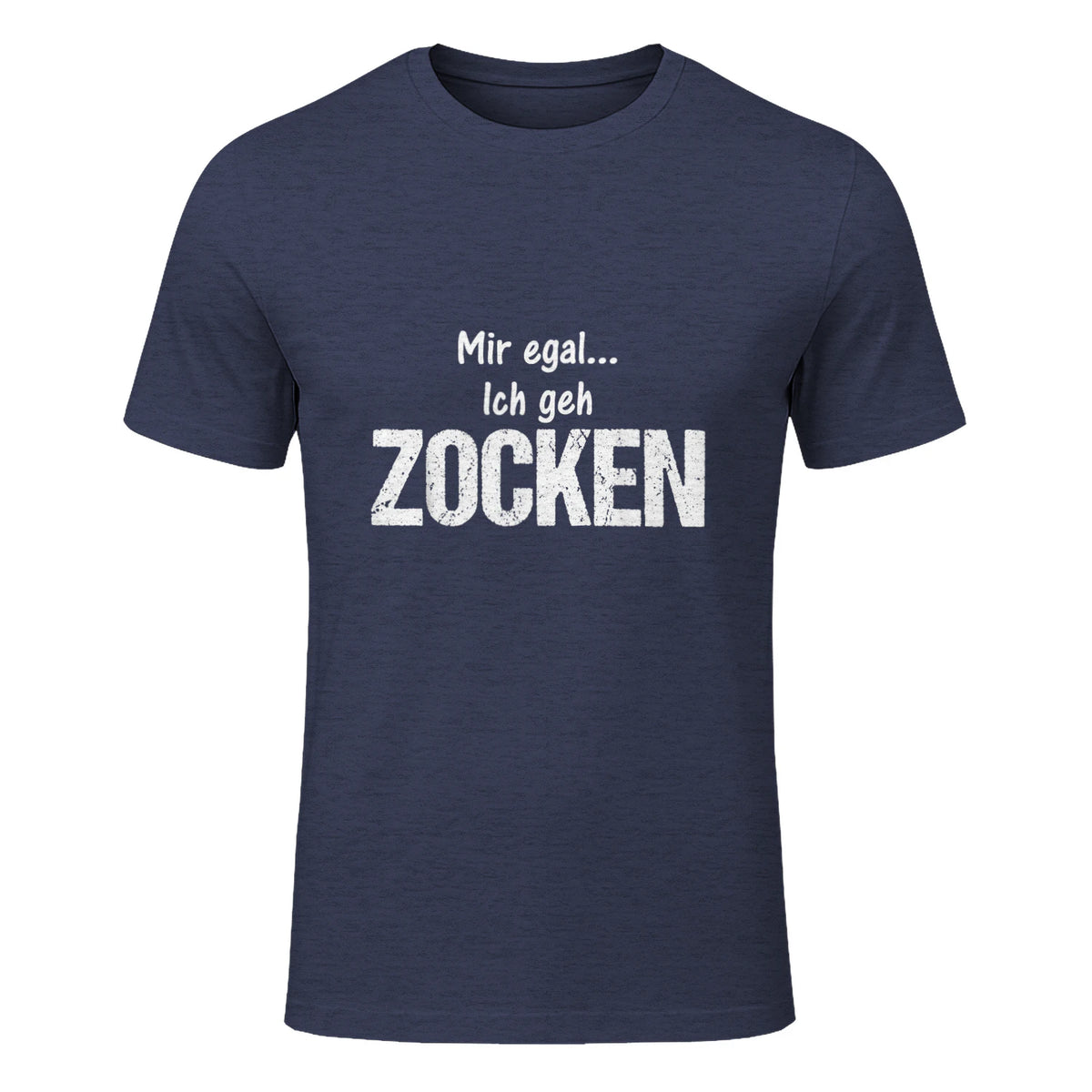 Lustige Weihnachts Geschenke Adventskalender Ideen Mir egal ich geh zocken Unisex Schwarz S Klassische Passform in Heather Navy - front view
