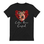 AIREDALE TERRIER Cuter Than Cupid Disant Saint Valentin in Black - back view
