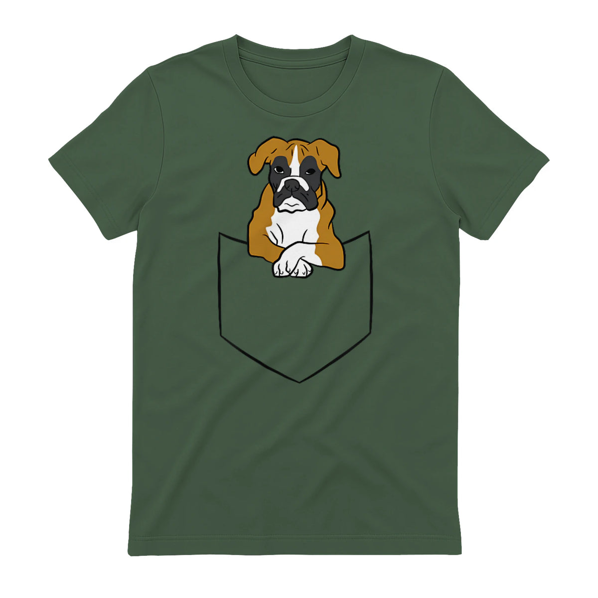 Chien Boxer dans la poche Chien Boxer in Military Green - back view