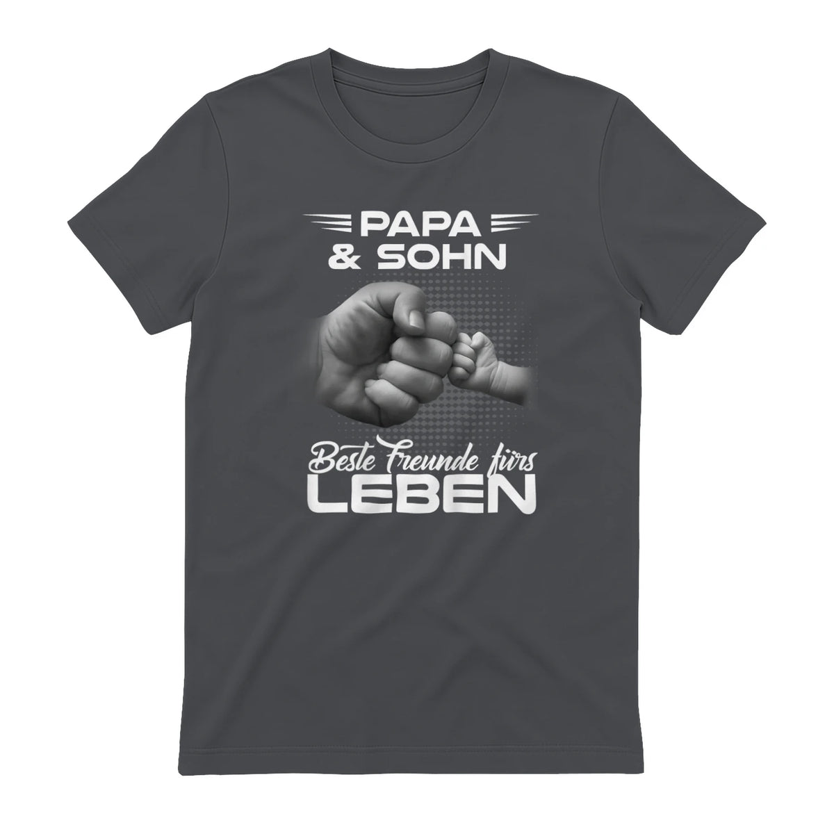 Papa & Sohn Beste Freunde Fürs Leben Vatertag Partnerlook in Charcoal - back view