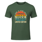 Vintage Sixtieth Birthday Gift T-Shirt in Military Green - front view
