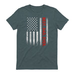 Best Dad Ever With US American Flag Gift For Father's Day in Dark Heather - back view