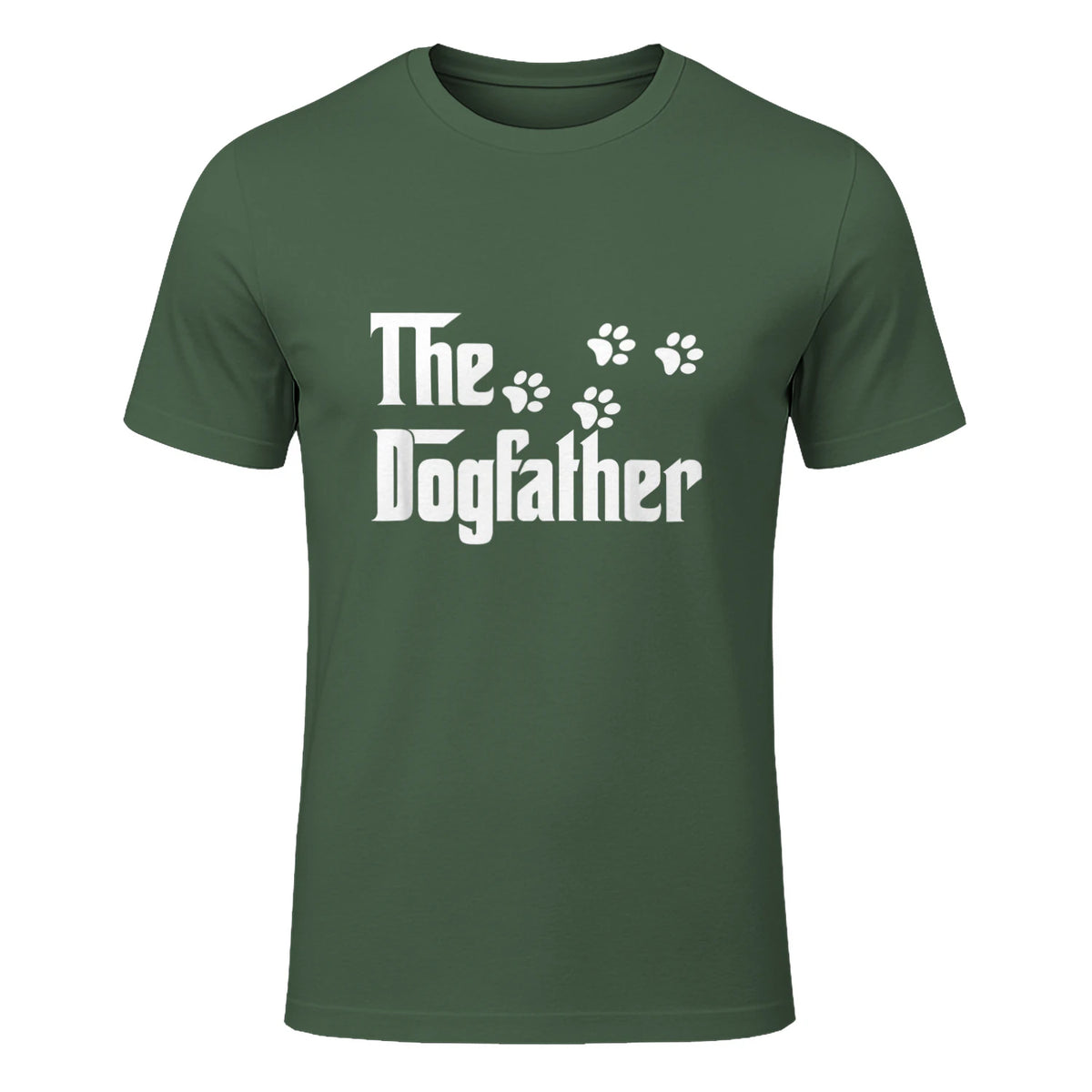 The Dogfather T-Shirt Dad Fathers Day Gift Dog Lover in Military Green - front view