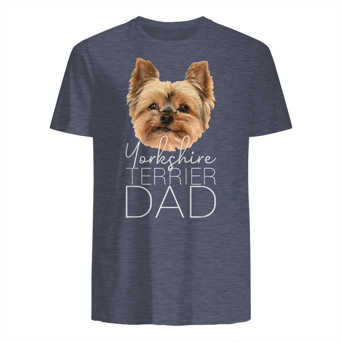 Dog Dad Yorkshire Terrier – Chien Papa in Heather Navy - back view