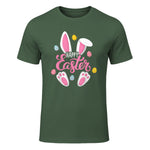 Happy Easter Bunny Women Girls Rabbit Easter Egg Hunt Funny in Military Green - front view