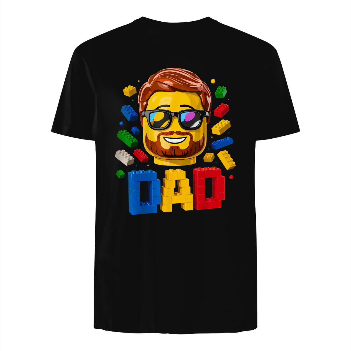 Dad Master Builder T-Shirt in Black - back view