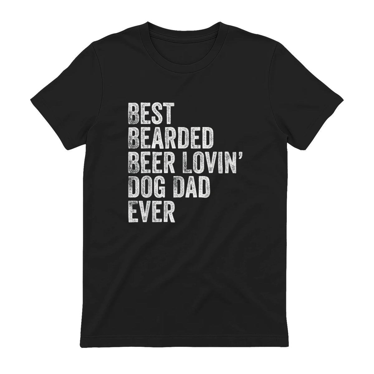 Best Bearded Beer Lovin Dog Dad T-Shirt Pet Lover Owner Gift in Black - back view